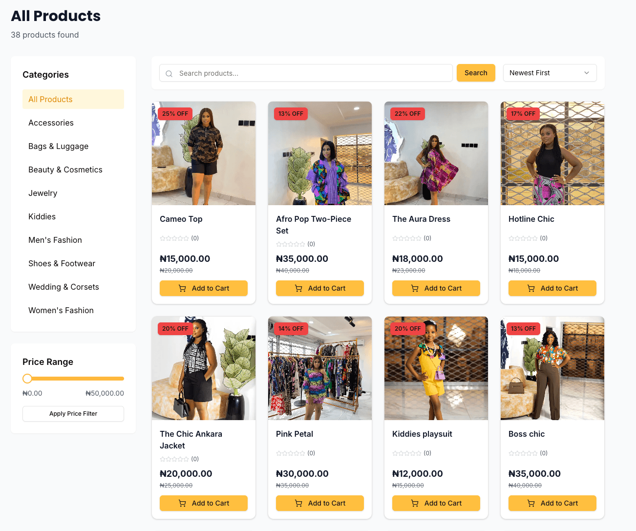 McTaylor Fashion House Ecommerce Store